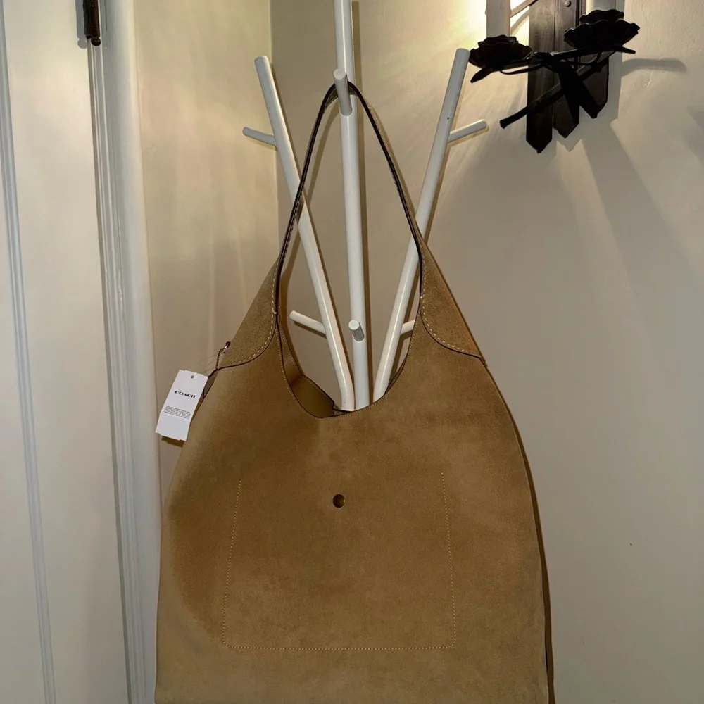 Coach Brooklyn Bag - Suede Tan Shoulder Hobo